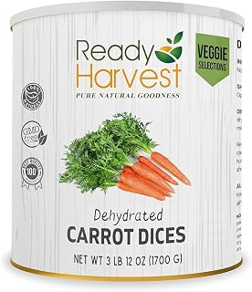 Ready Harvest Dehydrated Carrots #10 Can - Emergency Food, Dried Veggies, 25-Year Shelf Life, 3 lbs Pure USA Carrots
