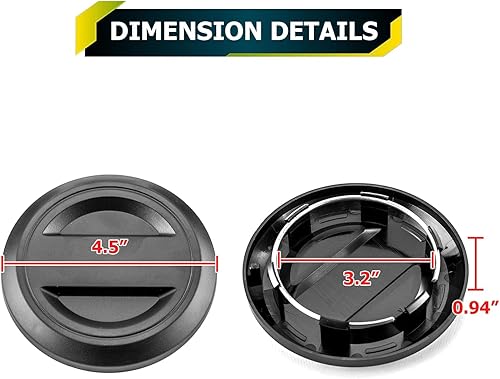 Miniatura 4 de WeiSen 4 tapas centrales de rueda compatibles con Polaris RZR 1000 XP TurboXP 4RS1 número OEM #1522872-655, 1523994-655