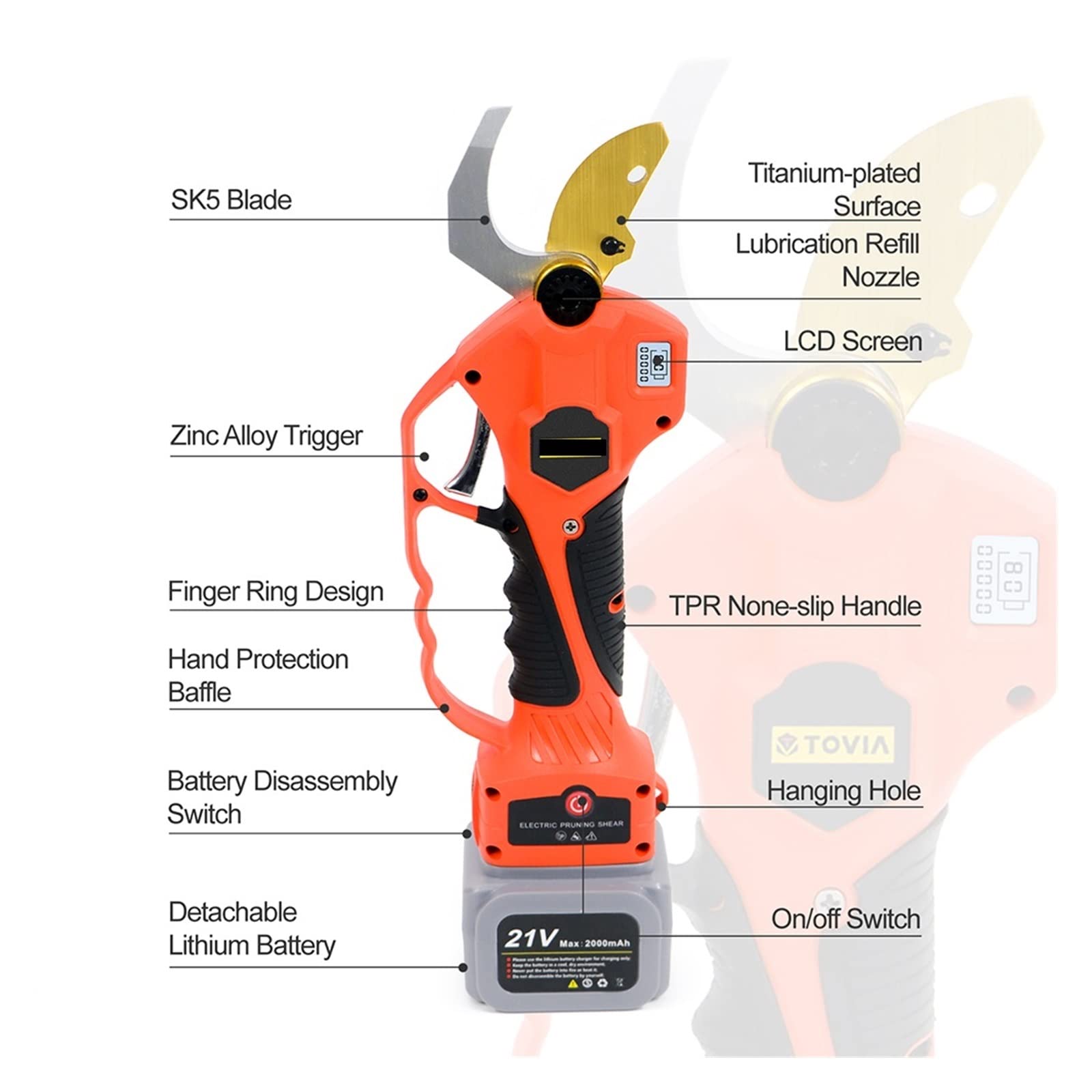 Sekatory Elektryczne 21V bezprzewodowy sekator ścinanie drzewa owocowe przycinanie Bonsai elektryczne gałęzie drzew Cutter 1.9m chowany przedłużacz(Shears pole(Box))