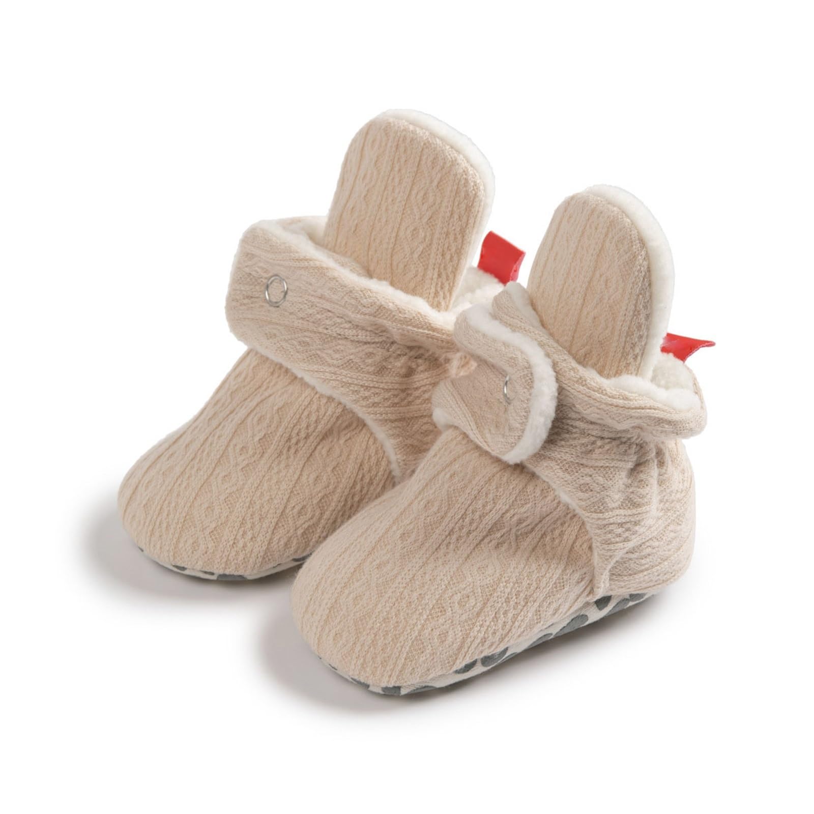 THE WHITE SHOPUnisex Newborn Kid Cotton Booties Non-Slip Sole For Toddler Boys Girls Infant Winter Warm Fleece Cozy Socks Shoes