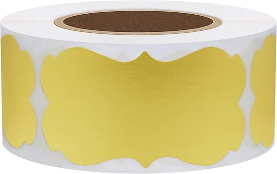 Hybsk 300pcs Gold Stickers Blank Jar Canning Labels 1.25 x 2.28 Inch Tags Gold Foil