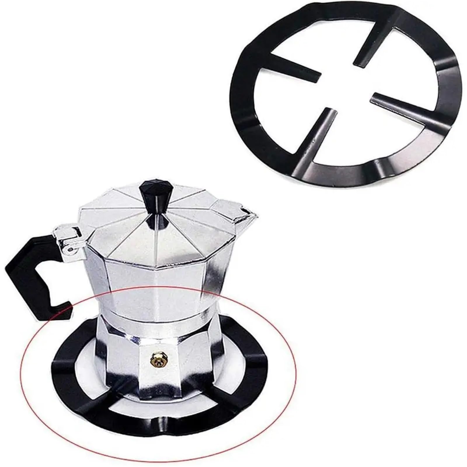 Cremagliera Per Stufe A Gas 2 pz Stufa A Gas Cremagliera Stufa Del Basamento In Acciaio Caffettiera Porta Gamma di Gas Anello di Supporto Bruciatore Griglia Piano Cottura A Gas Cremagliera Accessori D