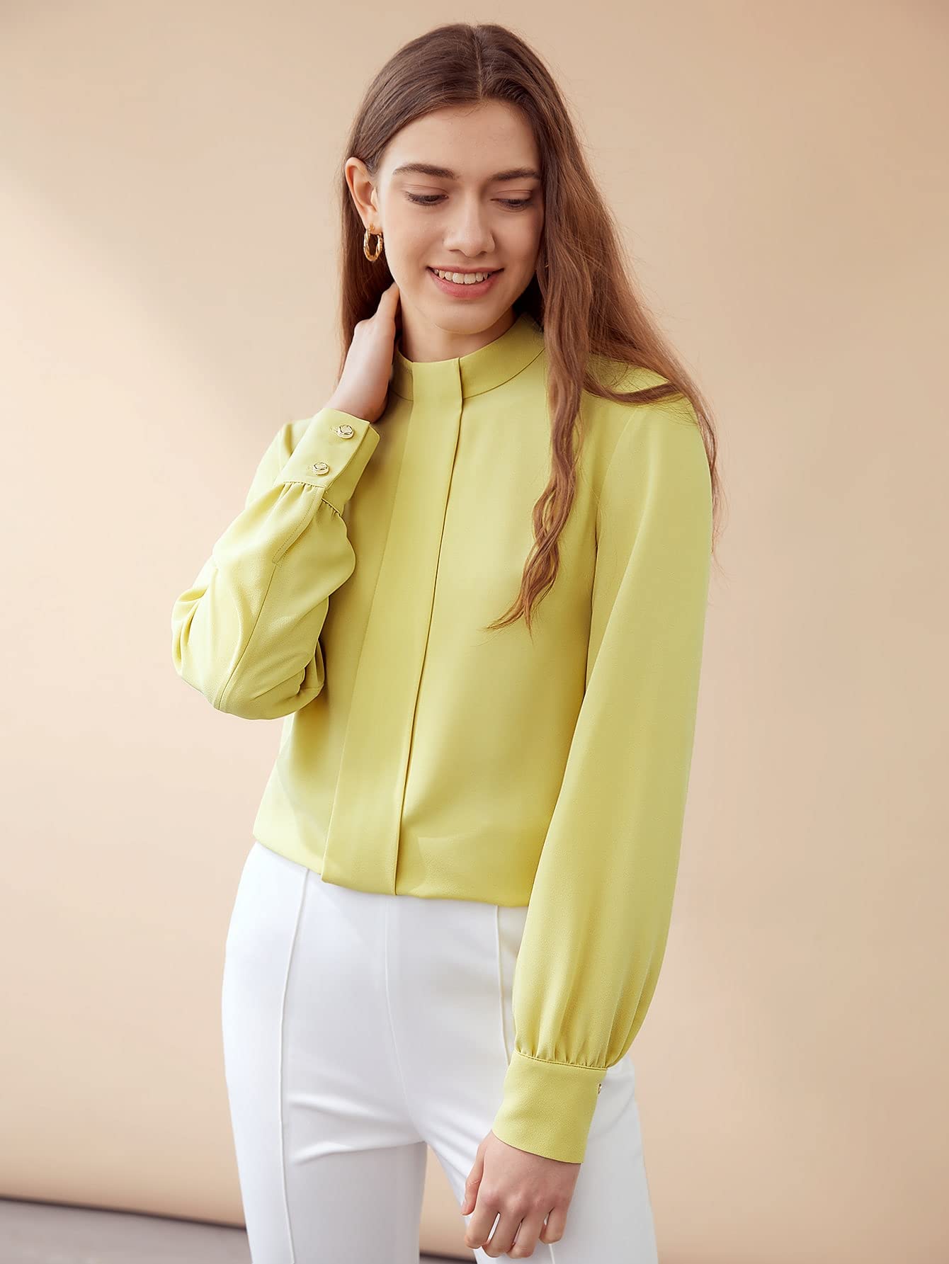 womens yellow tops blouses