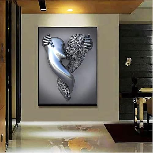 Miniatura 3 de ZMURED Arte de pared 3D para decoración de pared, figura de arte moderno, pintura en lienzo, arte de pared grande para decoración de baño y