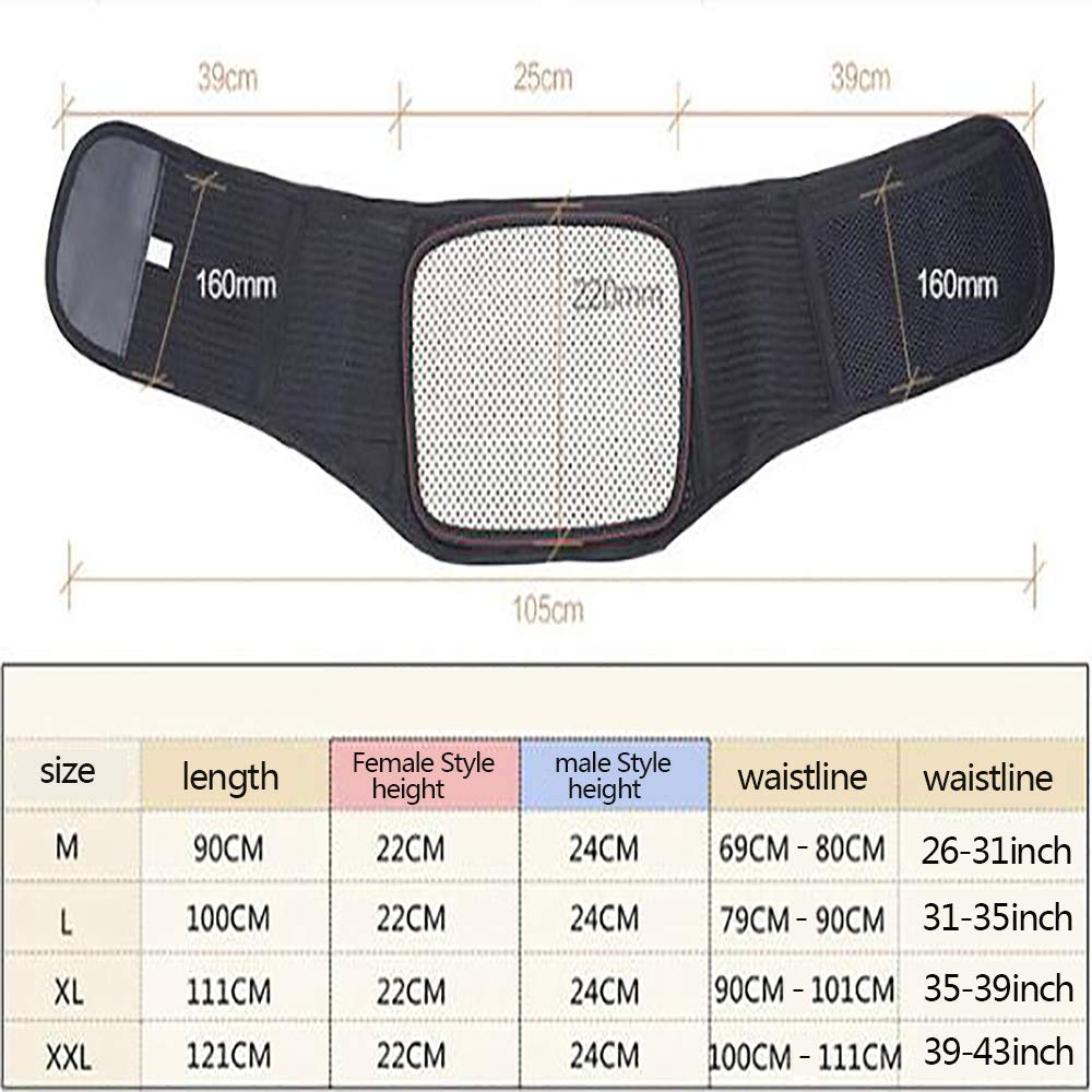 Faja Lumbar Fitness - Soporte de Cintura para el Alivio del Dolor de Espalda - para Hernia de Disco - con Almohadilla Lumbar extraíble,Femalestyle,XXL