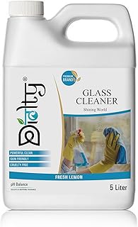 Diolty 5L Lemon Glass Cleaner Concentrate Streak-Free Shine for Windows, Mirrors, Cars & Surfaces Professional Bulk Solution, Durable Can