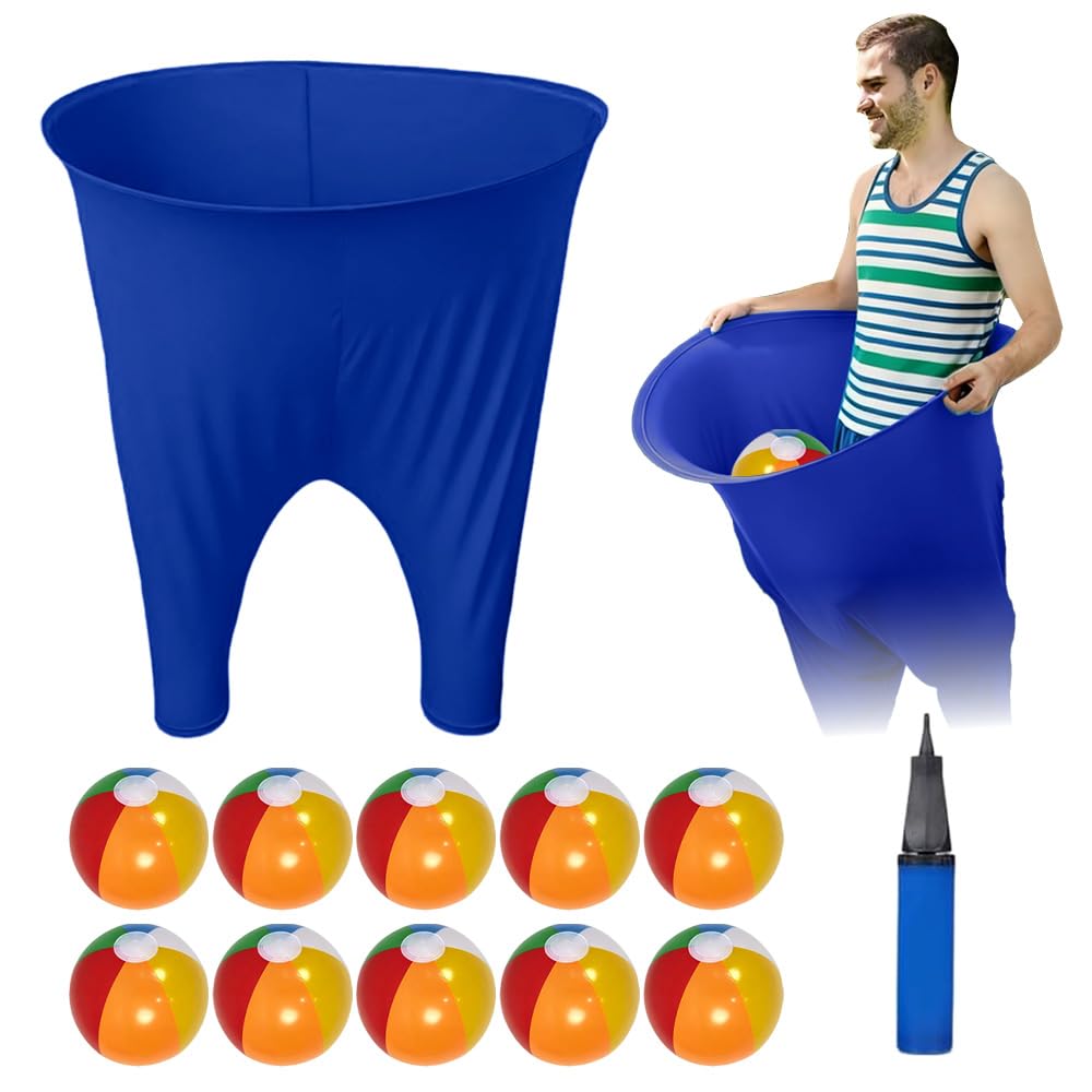 SKIKHN Granny Pants Yard Game, Granny Pant Outdoor Game with 10 Bouncy Balls Air Pump, Recreational Tossing Games for Family Reunion and Adult Party, Adult Size