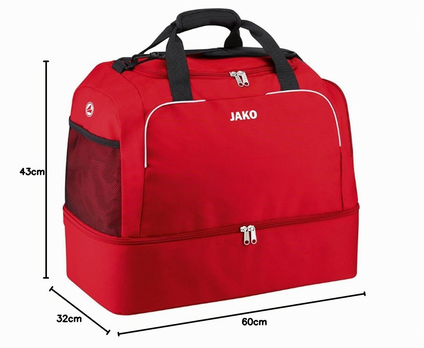 JAKO Unisex Sporttasche Classico, rot, 3