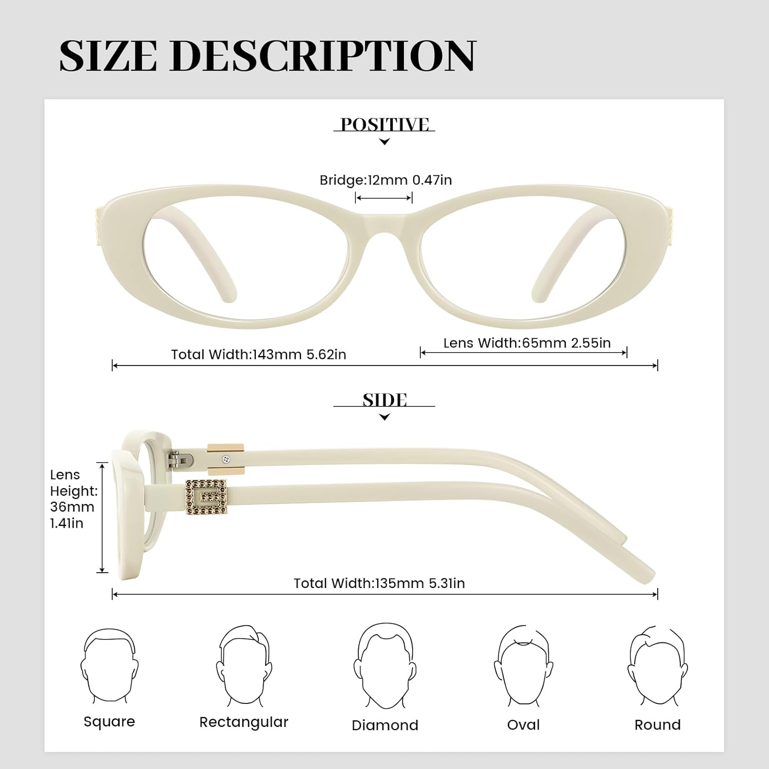 Oval Blue Light Blocking Glasses for Women Retro 90s Glasses Computer TV Eyeglasses Anti Eyestrain - Image 3
