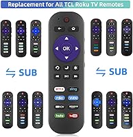 Vista 2 de Gvirtue Control remoto universal aplicable para TCL Roku TV Remote, para todos los televisores TCL Roku Smart LED QLED