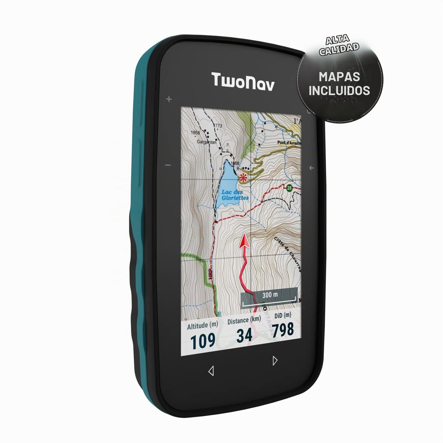 GPS Cross Plus + Pulsómetro - Multideporte Bicicleta Ciclismo BTT Senderismo Trekking/Compacto y Ligero/Pantalla 3.2" / Autonomía 20 h/Memoria 32 GB/Mapa topográfico Incluido
