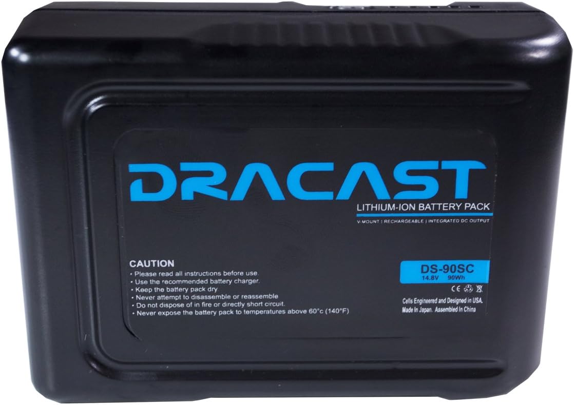 Dracast 90Wh 14.8V Compact Li-Ion V-Mount Battery, Black (BA-90SC)