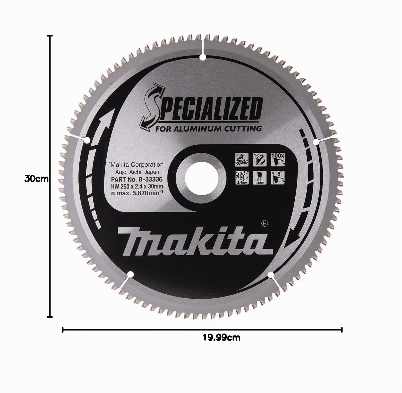 Makita spécialisés saege feuilles 260 x 30 mm, 100Z, 33336