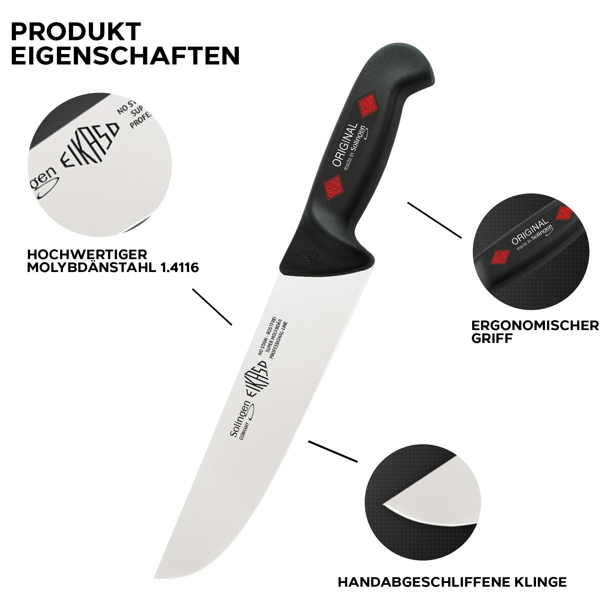 Amazon.com: EIKASO Solingen Meat Knife/Slaughter Knife Set 3-Piece