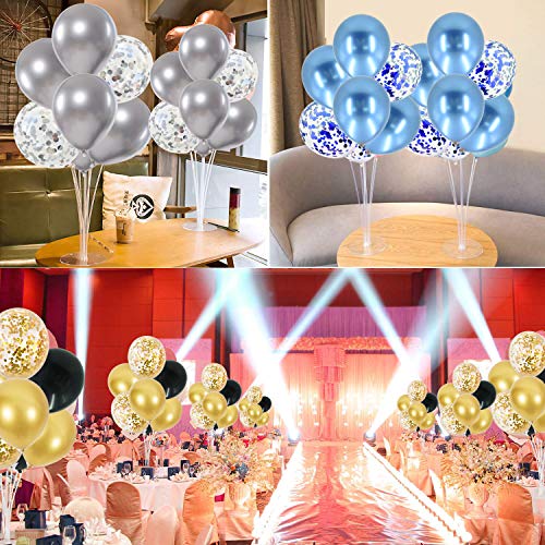 Toniful 2 Set Table Centerpiece Balloons Stand Kit Include 16 Black Gold Latex Confetti Balloons For 2023 Graduation Birthday Baby Shower Wedding Anniversary Halloween Table Party Decorations #TOP5