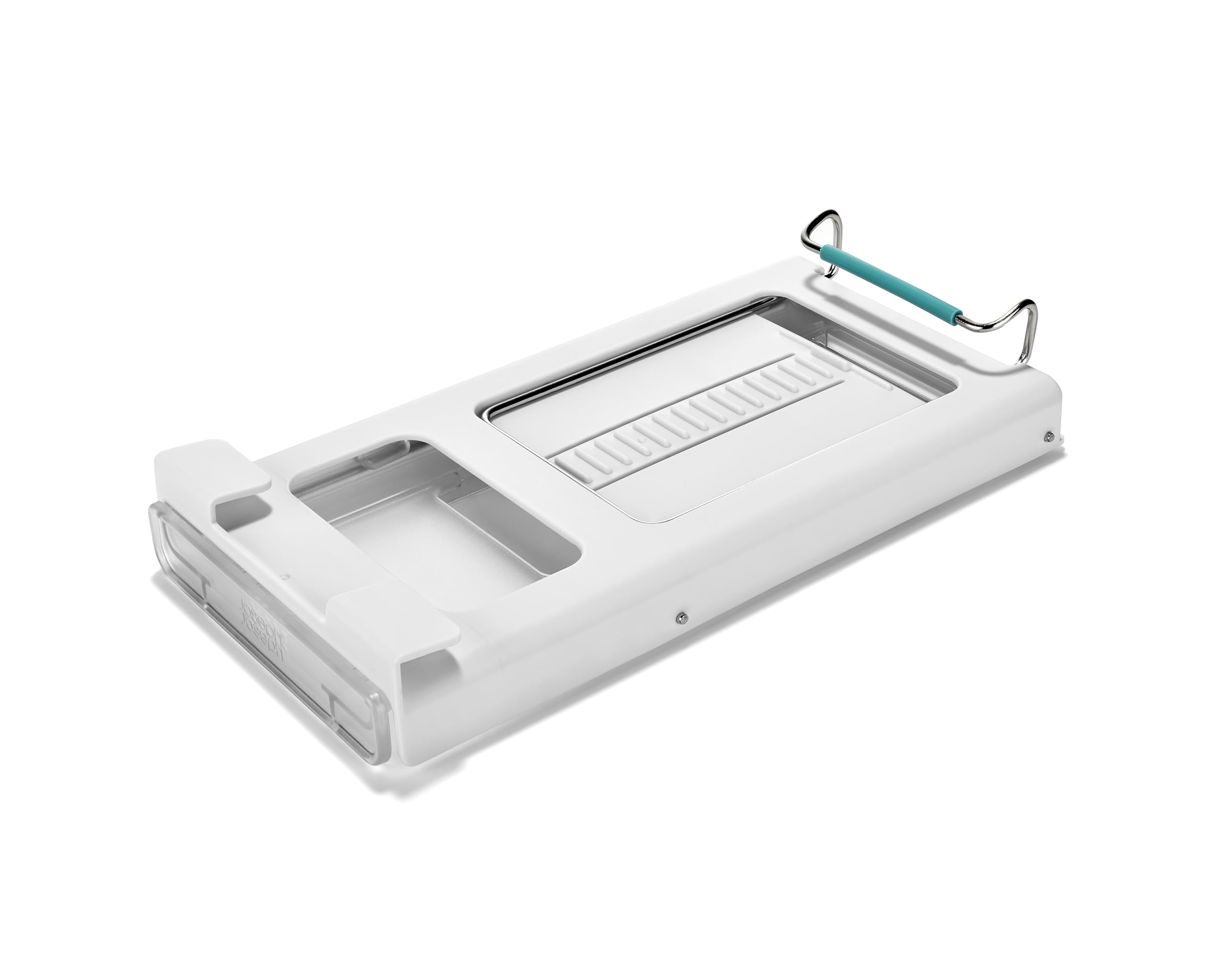 Joseph Joseph FridgeStore Lot de 2 distributeurs de boîtes de rangement pliables sous étagère pour réfrigérateur - Support peu encombrant - Convient aux étagères de 33 à 45,7 cm de profondeur