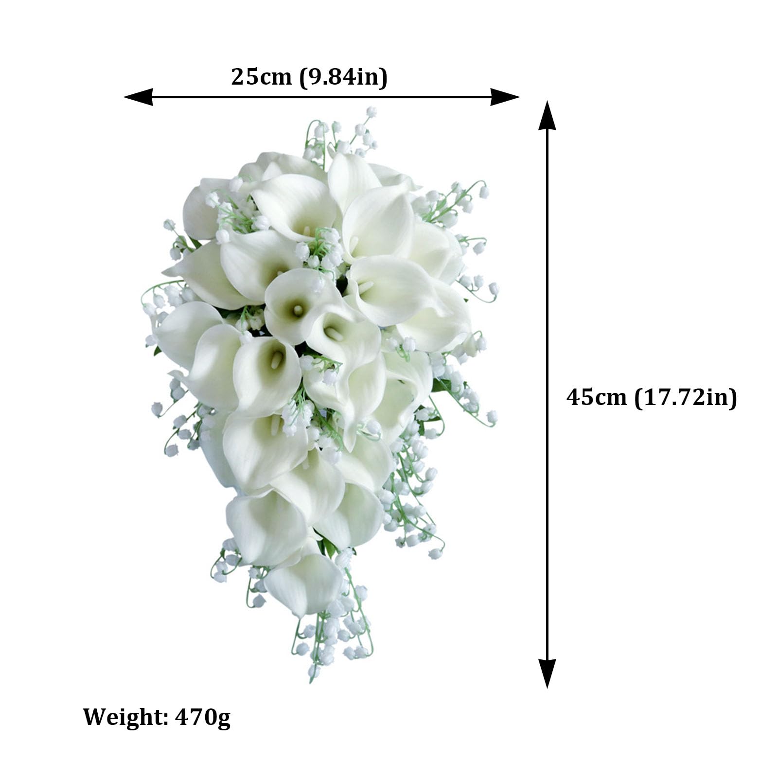 Mazzo Pendente Di Calle, Bouquet Artificiale A Cascata, Composizione Floreale Allungata, Lunghe Grappoli Di Calle Pendenti Con Petali Morbidi, Per Matrimonio Costiero, Arredamento Tavol(Color:D-1 PCS)