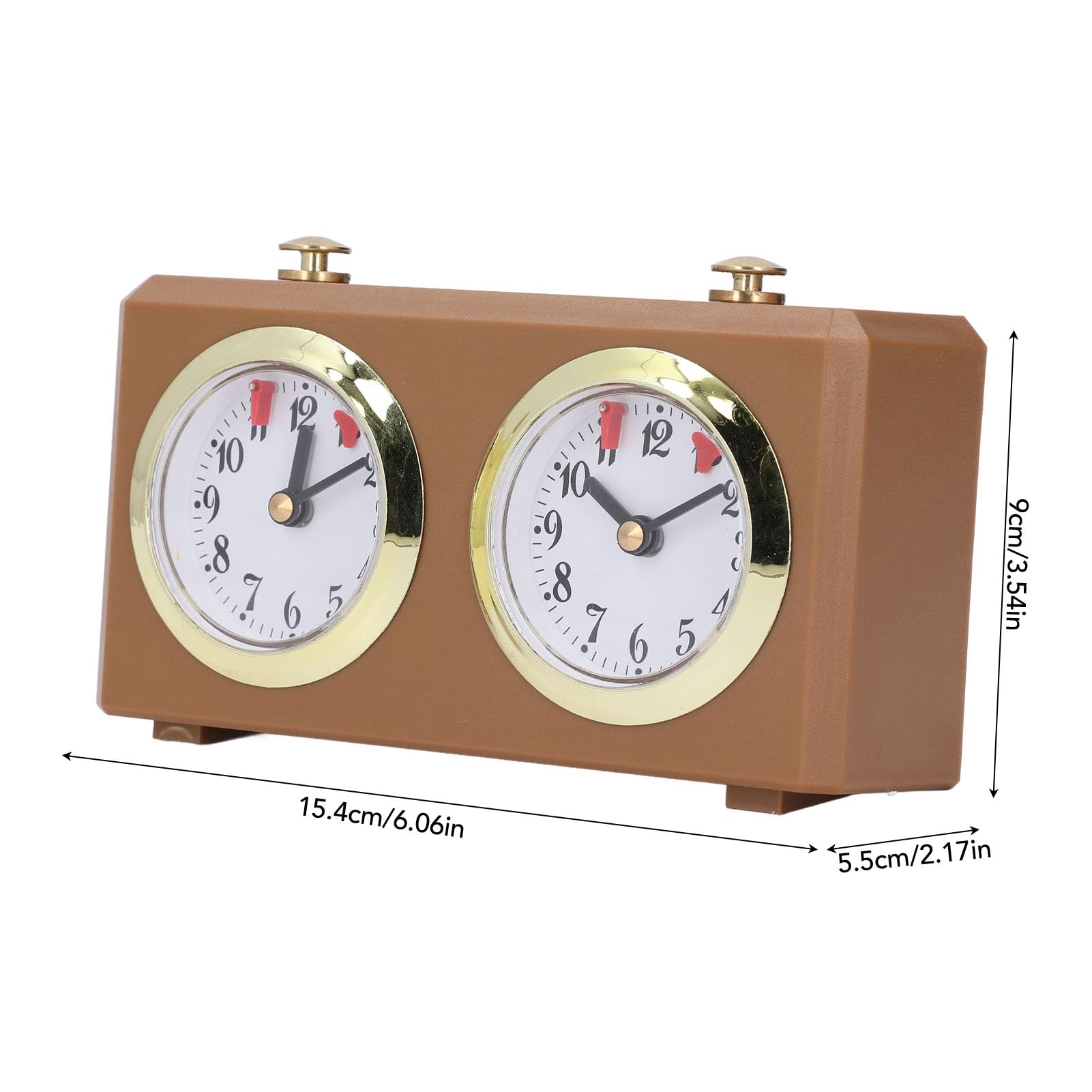 Minuterie D'échecs Analogique Professionnelle en Bois, Minuterie D'échecs, Horloge D'échecs Analogique, Jeu de société, Mécanique de Haute Précision pour Divers Jeux, Aucune