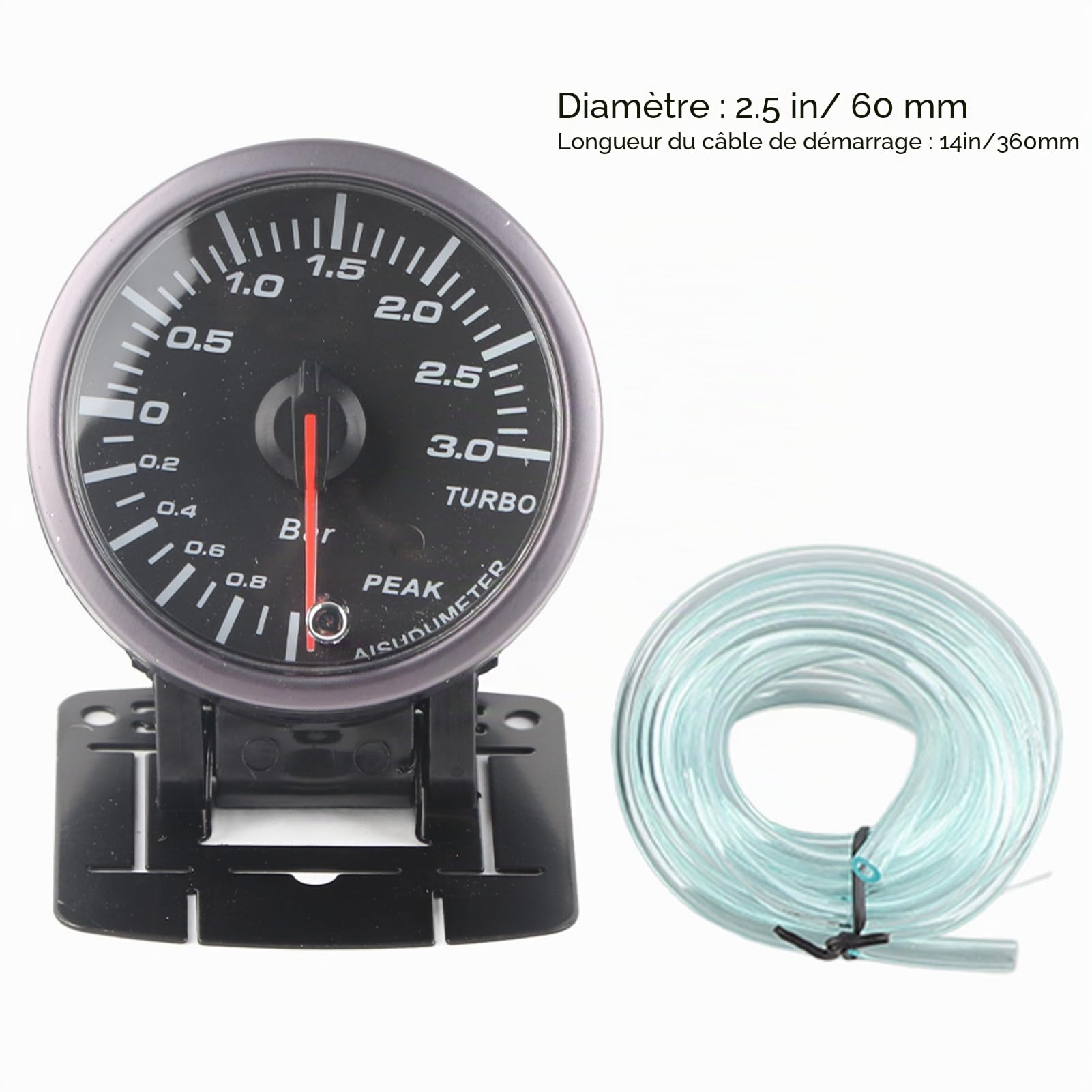 Turbo Boost Pressure Gauge 2.5inch 3.0Bar LED, 60mm Digital Meter for Car Truck Motorcycle DC12V Turbocharger Modification