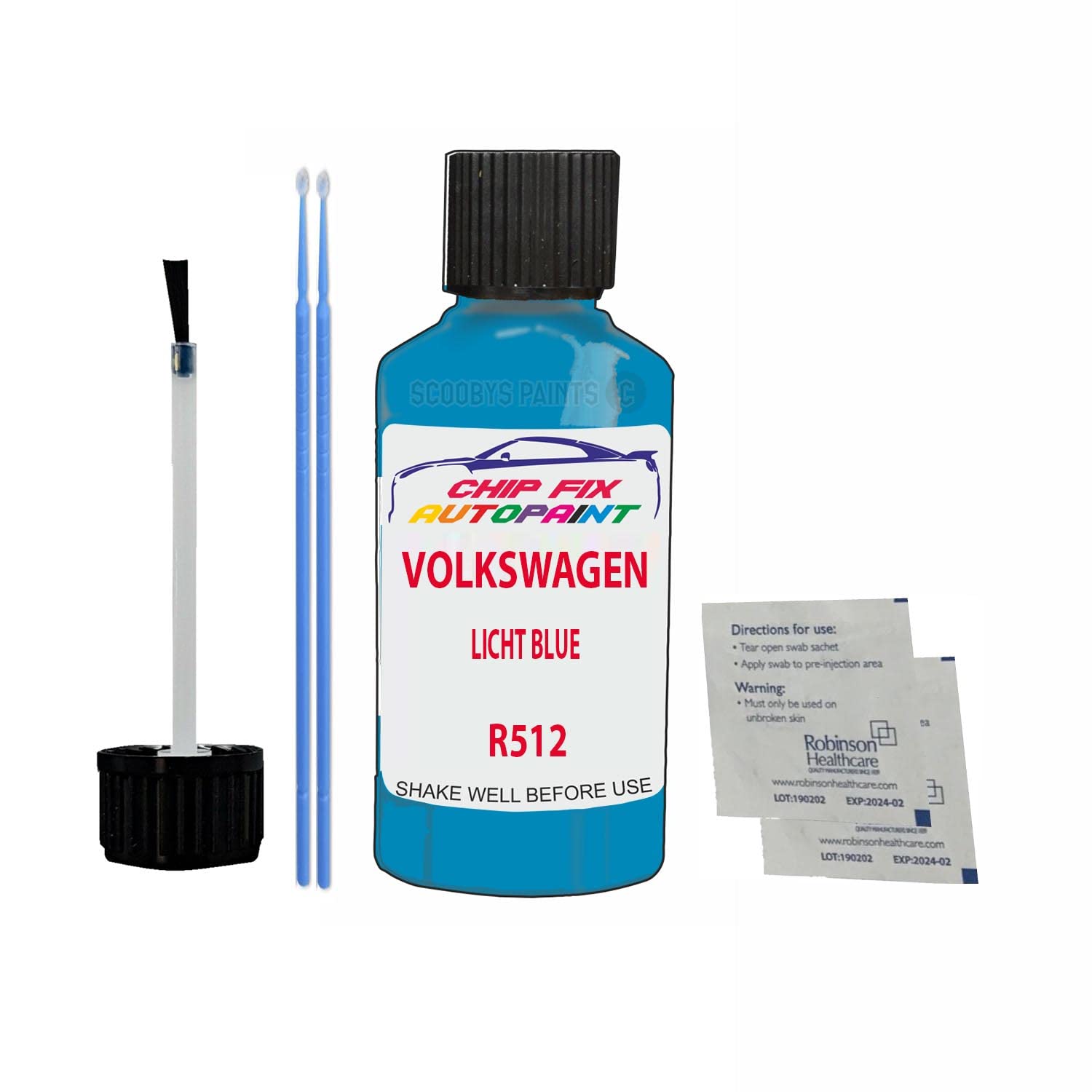 Scoobys Paints Back In The Mix Licht Blue Touch Up Paint For Volkswagen/Vw Caddy Van R512 1996-2006 30Ml Bottle Brush Scratch Stone Chip Repair Pen