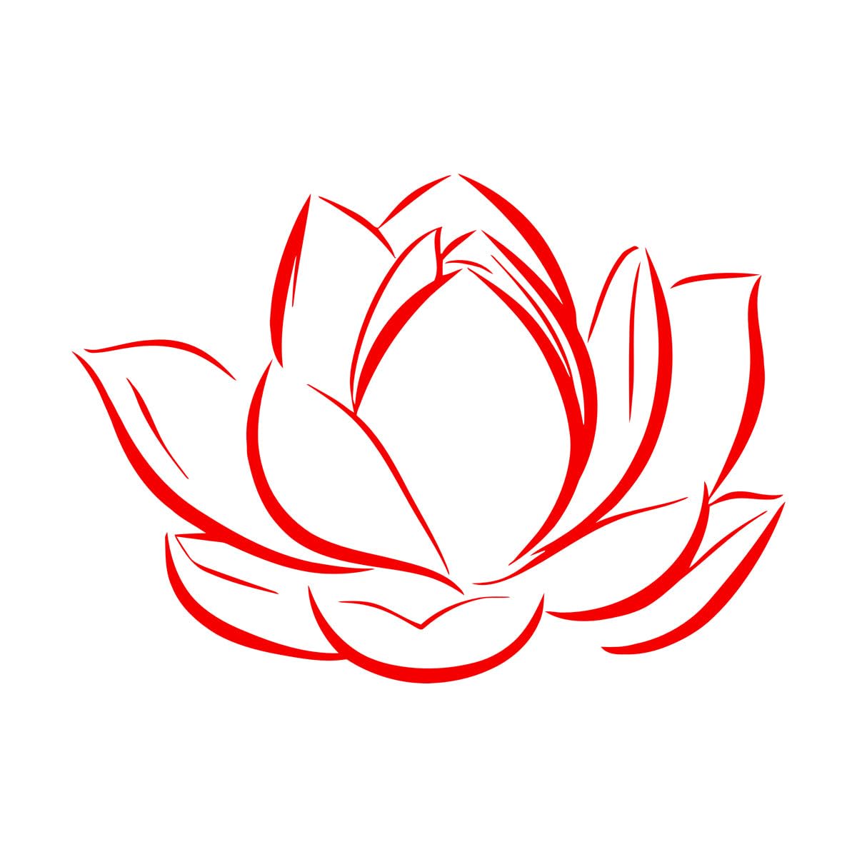 Lettering Decals Lotus Flower Bud Petals Plant 36x51.3cm Personalized Customization Small red