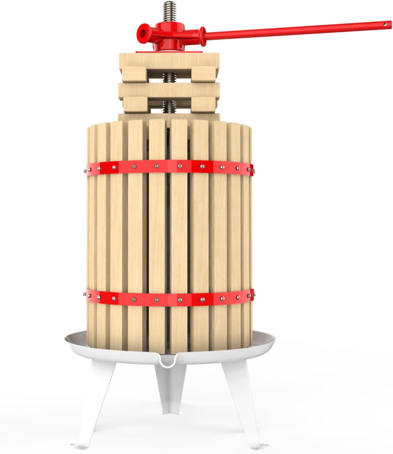 EJWOX 4.75 Gallon Fruit and Wine Press, Manual Cider Juice Maker with Solid Beech Wood Basket & Heavy-Duty Stand for Apples, Grapes, Berries
