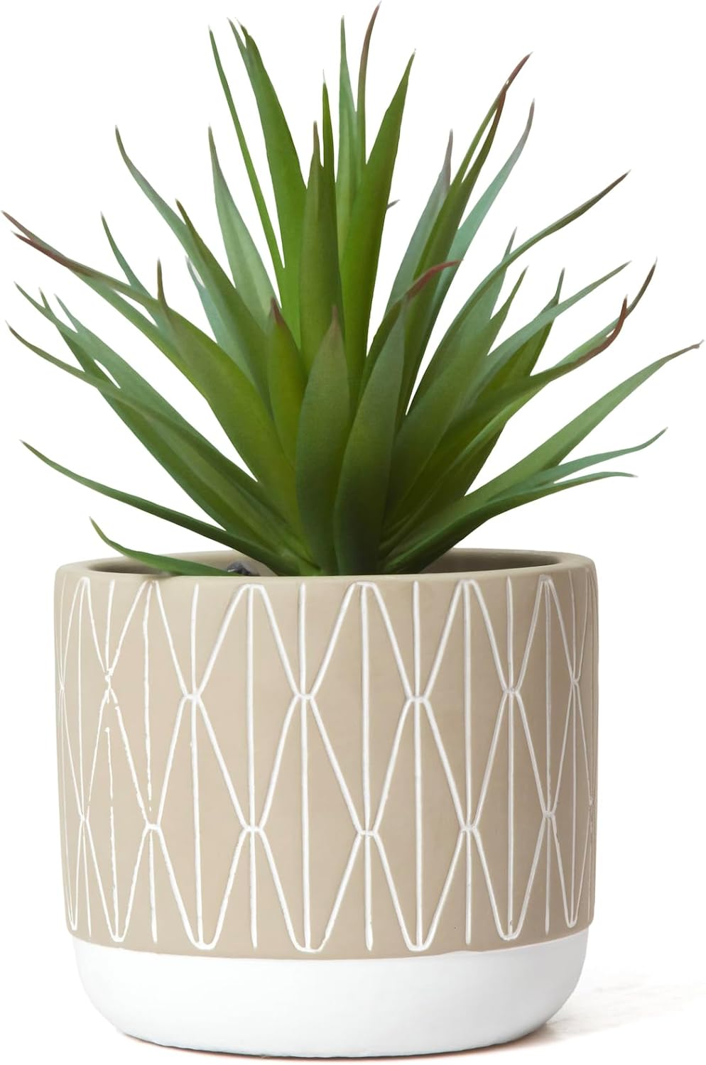 Kurrajong Farmhouse Realistic Faux Succulent in Pot - 8" Fake Plant for Home, Office Desk Decor, or Perfect for Shelf Decor. This Succulent Plant Artificial Will Suit Any Home Decor.