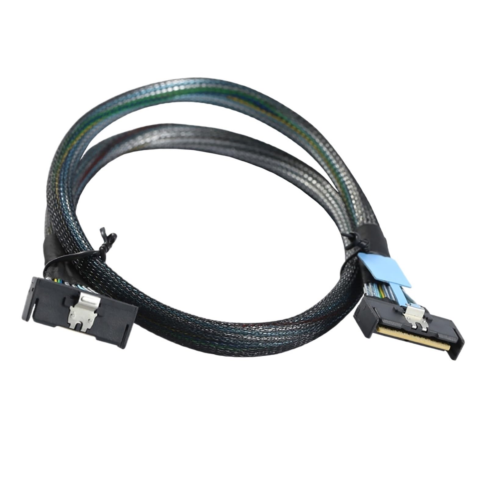ZHANGLH Câble d'extension coudé 1 m PCI-E 5,0 mi ni Cool Edge MCIO PCI-E MCIO 74 broches mâle vers Slimline S*A*S 90 degrés MCIO 8i 74 broches mâle