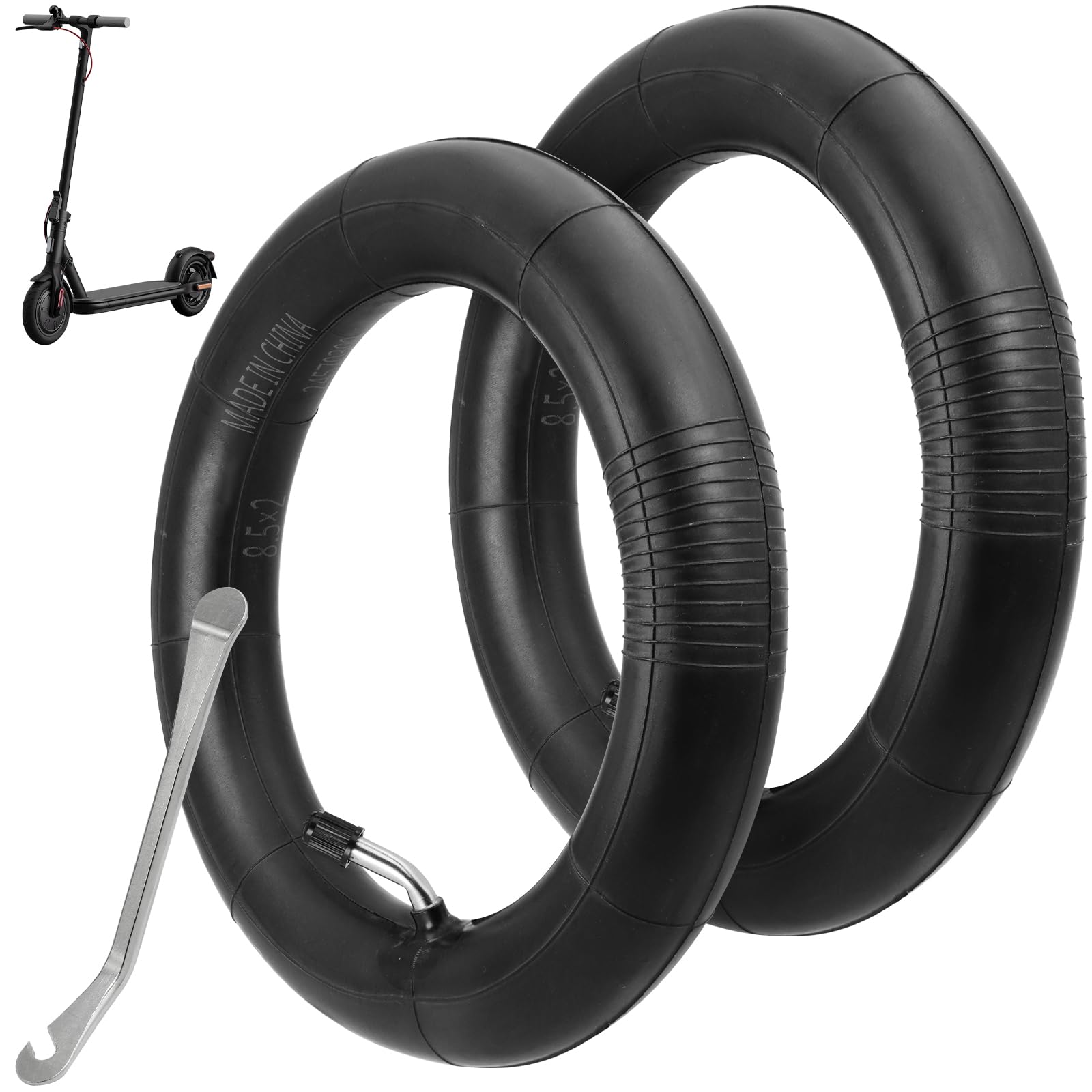 2PCS 8,5 Pulgadas Neumáticos Interior Compatible con Xiaomi Scooter Eléctrico Xiaomi 4 Lite/M365/1S/PRO/Pro2 Cámara de Aire Inflable Amortiguación, Suavidad y Silencio Camara Patinete