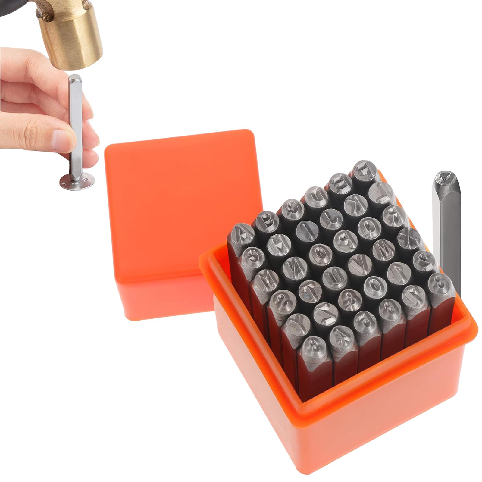 37 pcs números de perforado,números y letras de metal perforados, 3 mm, alfabeto a-z, número 0-9,sello de estampado para metal, cuero, madera, plástico, joyeria