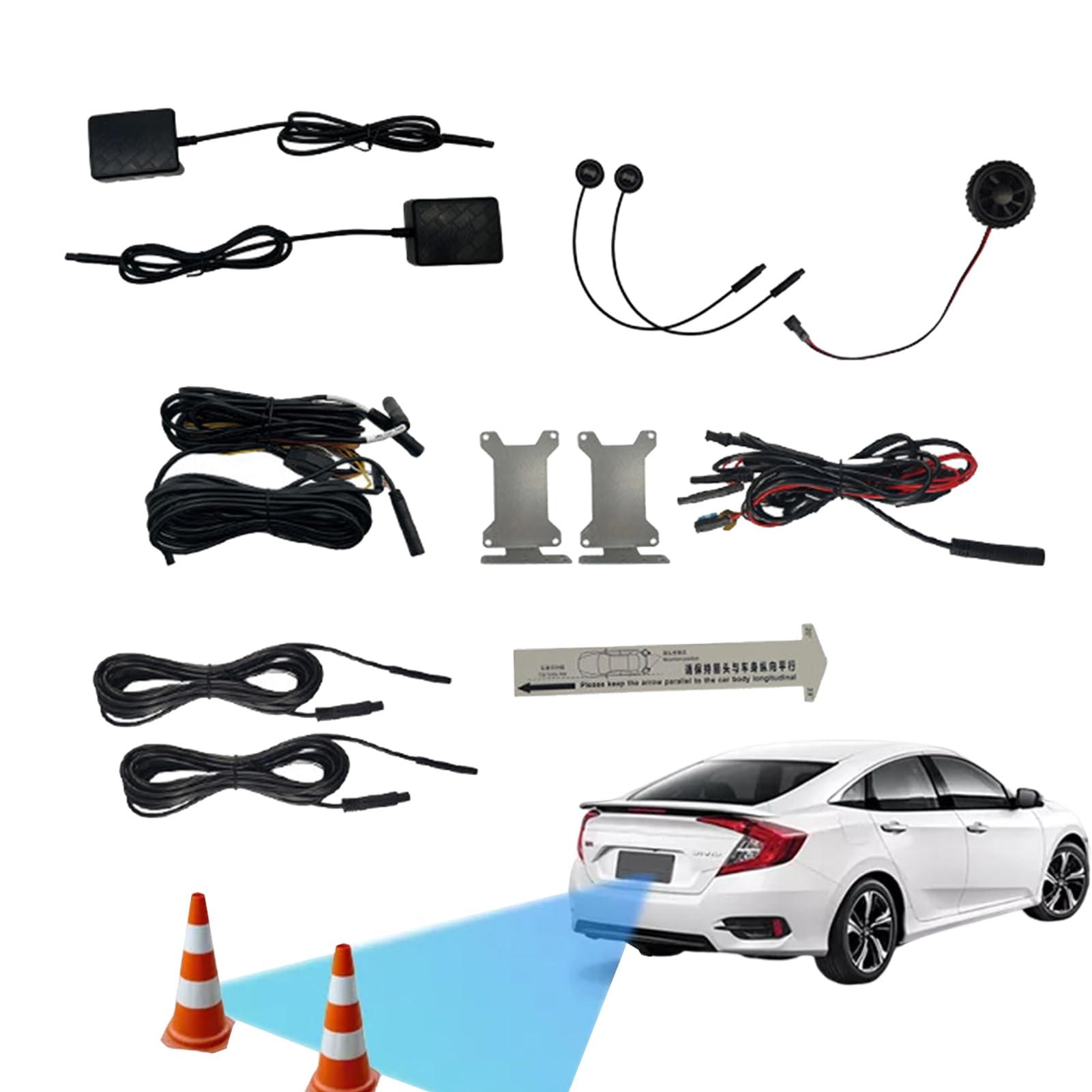 Detector de ángulo muerto para coche, sistema de alerta de salida, radar universal para coche, 24 GHz, sistema de sensor de monitorización, kit de advertencia de cambio de carril. Hixip