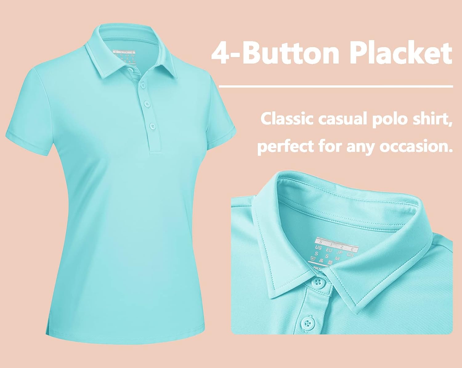 TACVASEN Women's Golf Polo Shirts Short Sleeve UPF 50+ Sun Protection Golf Shirts for Women Quick Dry Collared Polos - Image 5