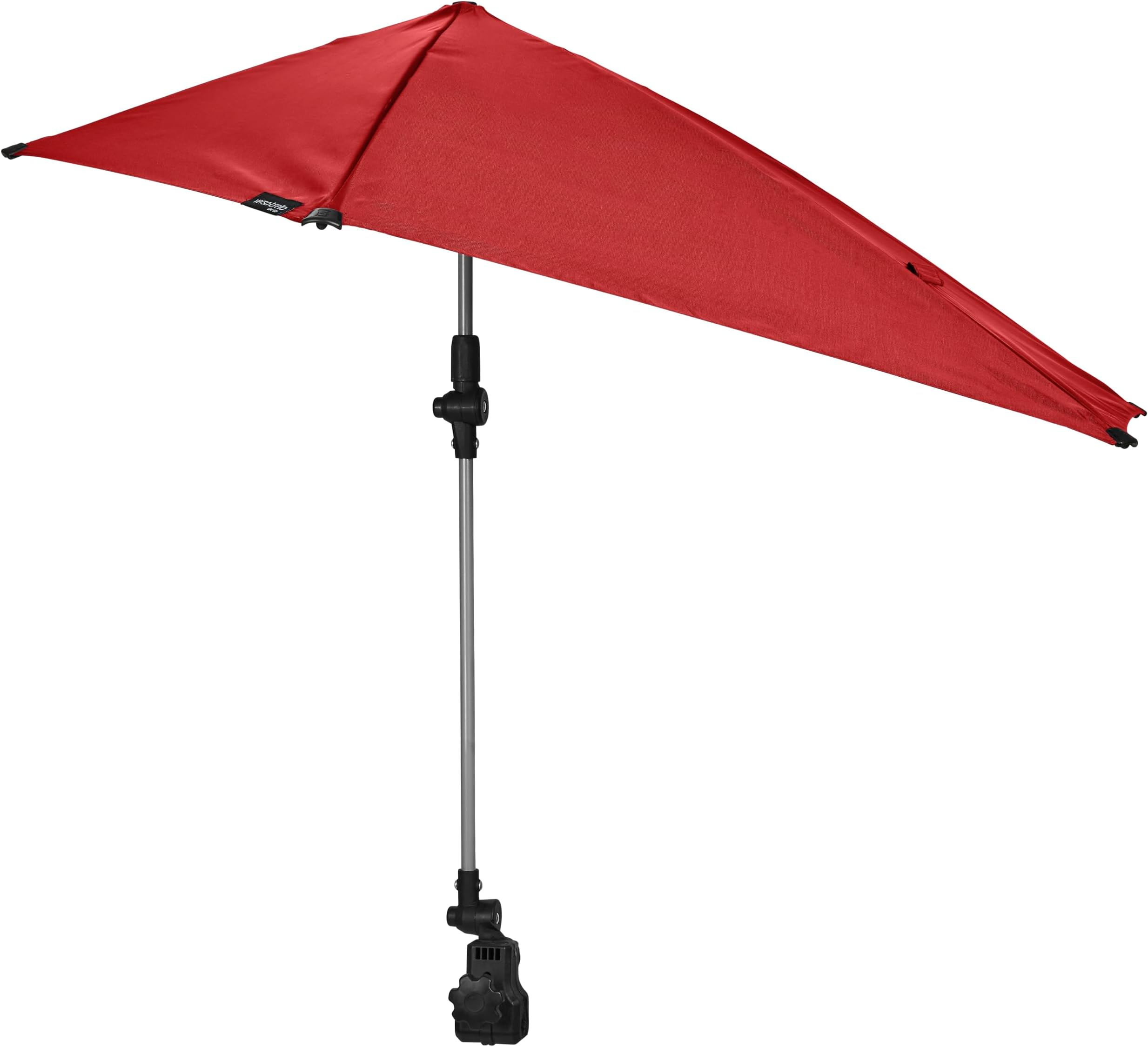 スポーツブレラ (Sport-Brella) パラソル ワンタッチ 晴雨兼用 日傘 直径最大137cm UVカット紫外線カット アウトドア ゴルフ用 レッド【日本正規輸入品】