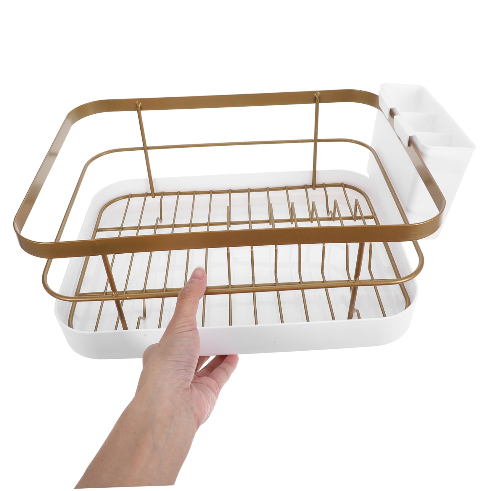 Escurreplatos De Encimera Metálico Dorado 45x30 Cm Acero Inoxidable Soporte Para Platos y Cuencos Multifuncional Cocina Hogar Capacidad Para 9 Platos y 12 Cuencos