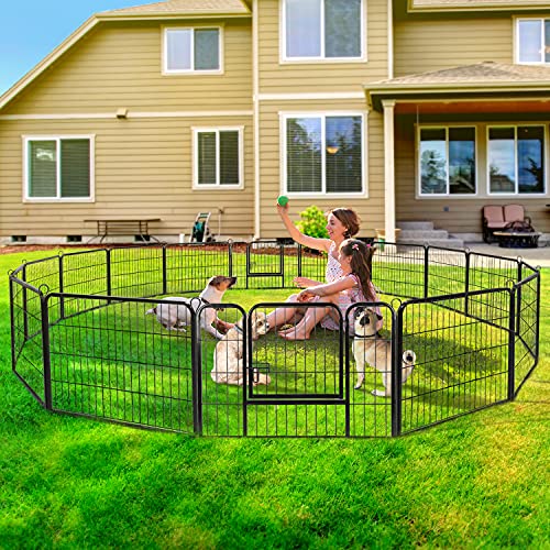 ZENY Dog Playpen 24 Inch 16 Panels, Heavy Duty Pet Dog Pen Indoor, Metal Dog Fence with Doors, Foldable Animal Outdoor… - Image 3
