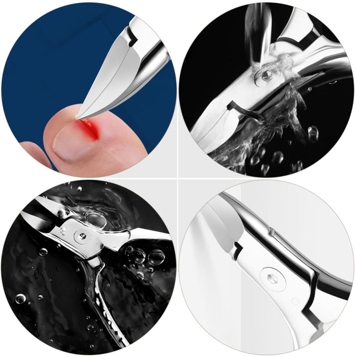Stainless Steel Dead Skin Remover Cuticle Scissor with Non-slip Handle and Storage Bag, Foot Nail Cutters for Calloused Feet Removal, Pedicure Nail Trimming Tool