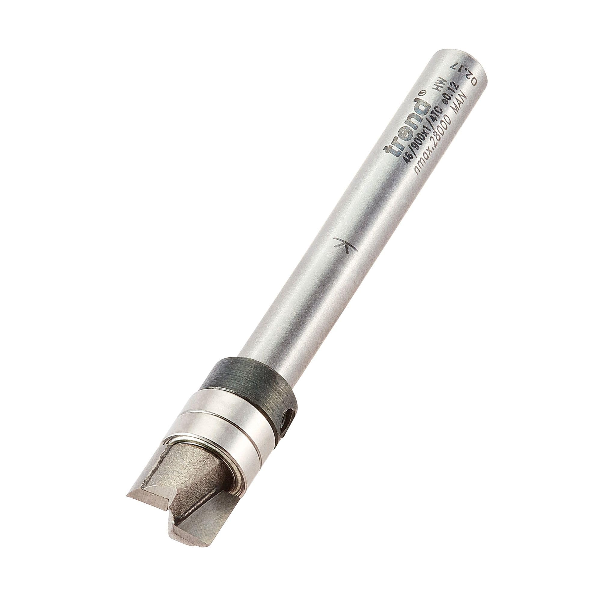Trend Professional Guided Profiler, 9.5Mm Diameter X 6.35Mm Cut, 1/4 Inch Shank, Double Bearings, Tungsten Carbide Tipped, 46/900X1/4Tc