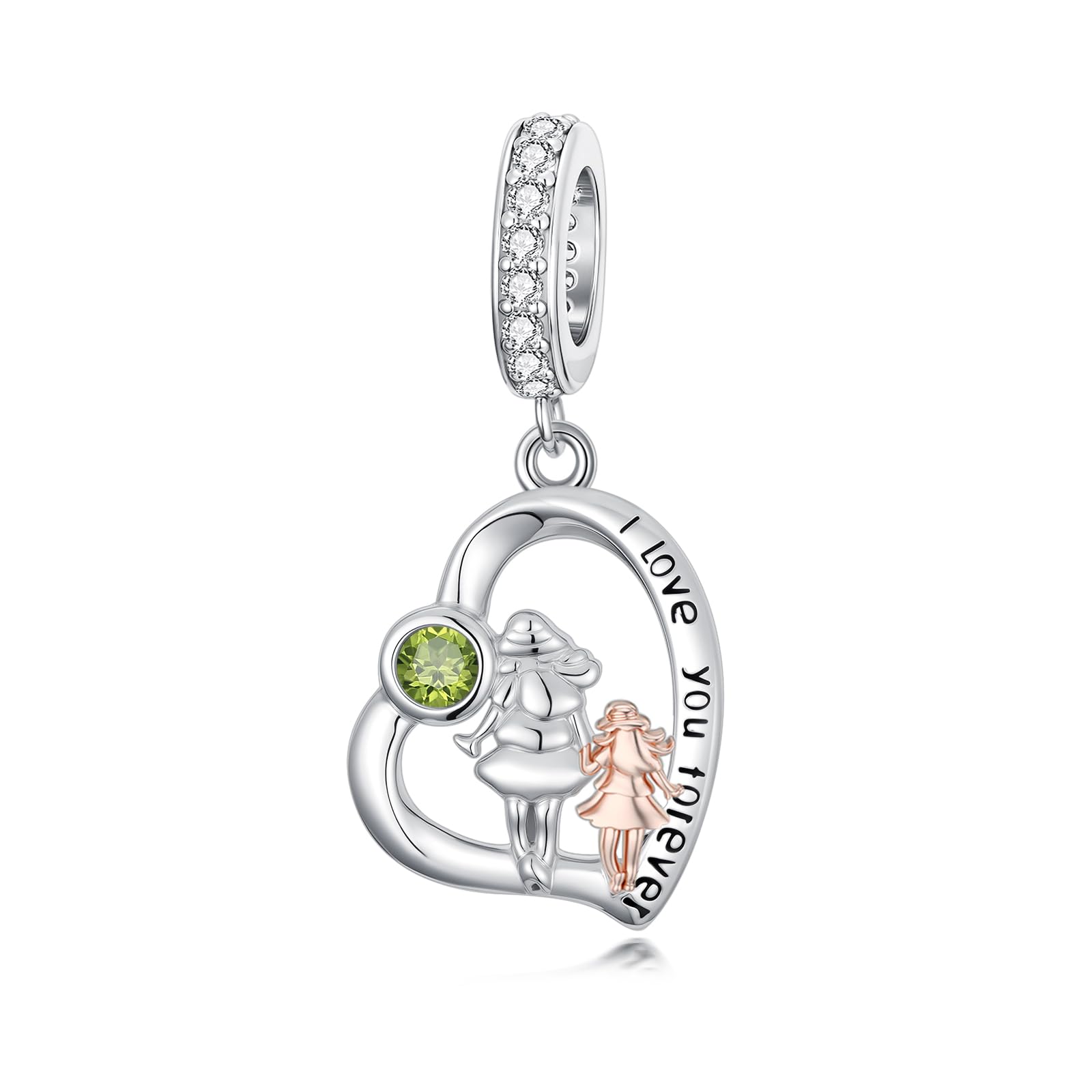 PROESS Father Mother Daughter Charm fit Charms Bracelet Sterling Silver Charms for Bracelets Birthday Valentines Day Gifts for Daughter Mother Lover