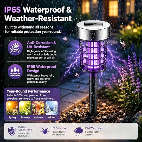 Image of 2026 Bug Zapper Solar Mosquito Zapper Outdoor 4PCS
