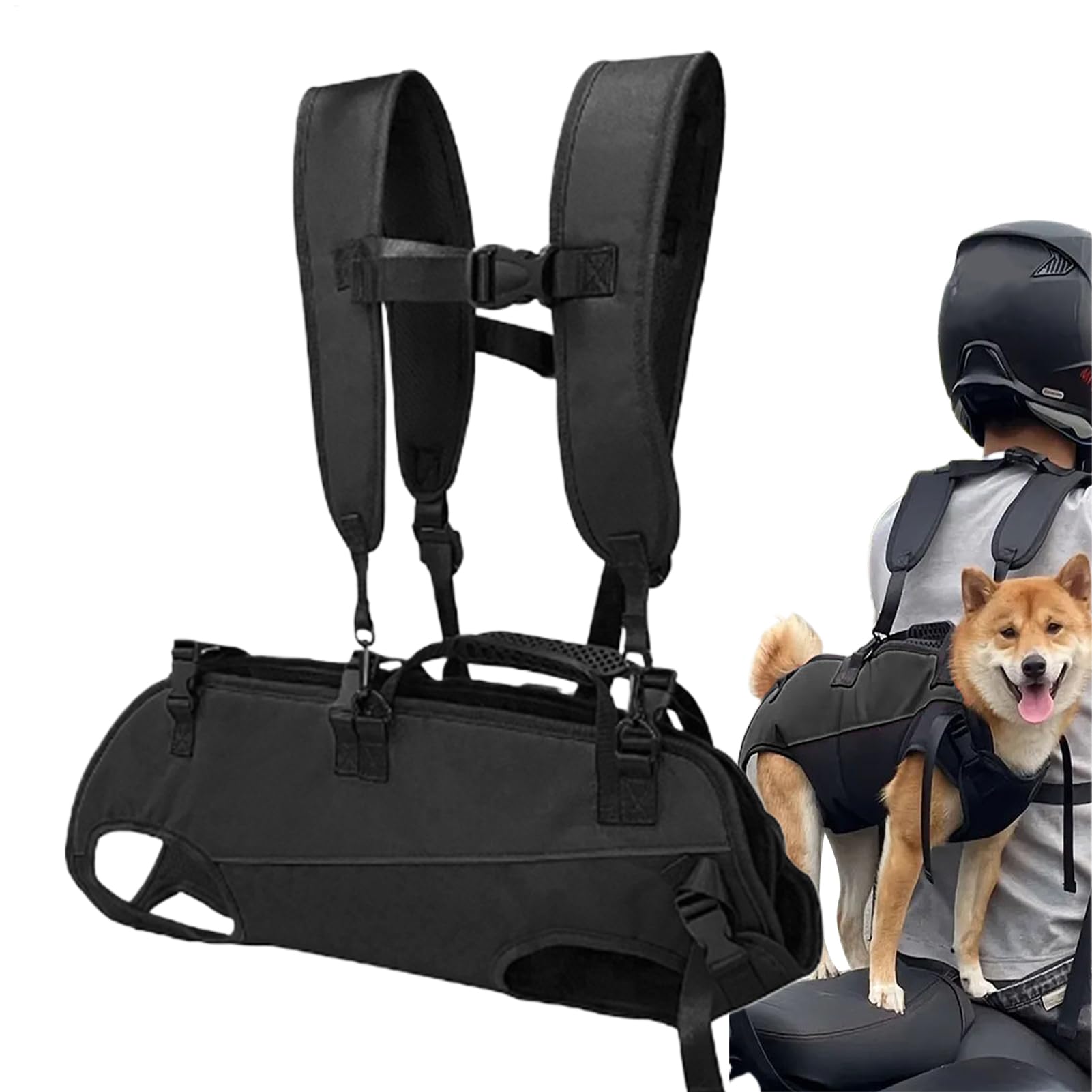 Imbracatura per cani | Traspirante regolabile | Zaino da trekking per animali domestici per viaggi in moto per disabili durante la camminata toelettatura scale veterinario salvataggio anziani