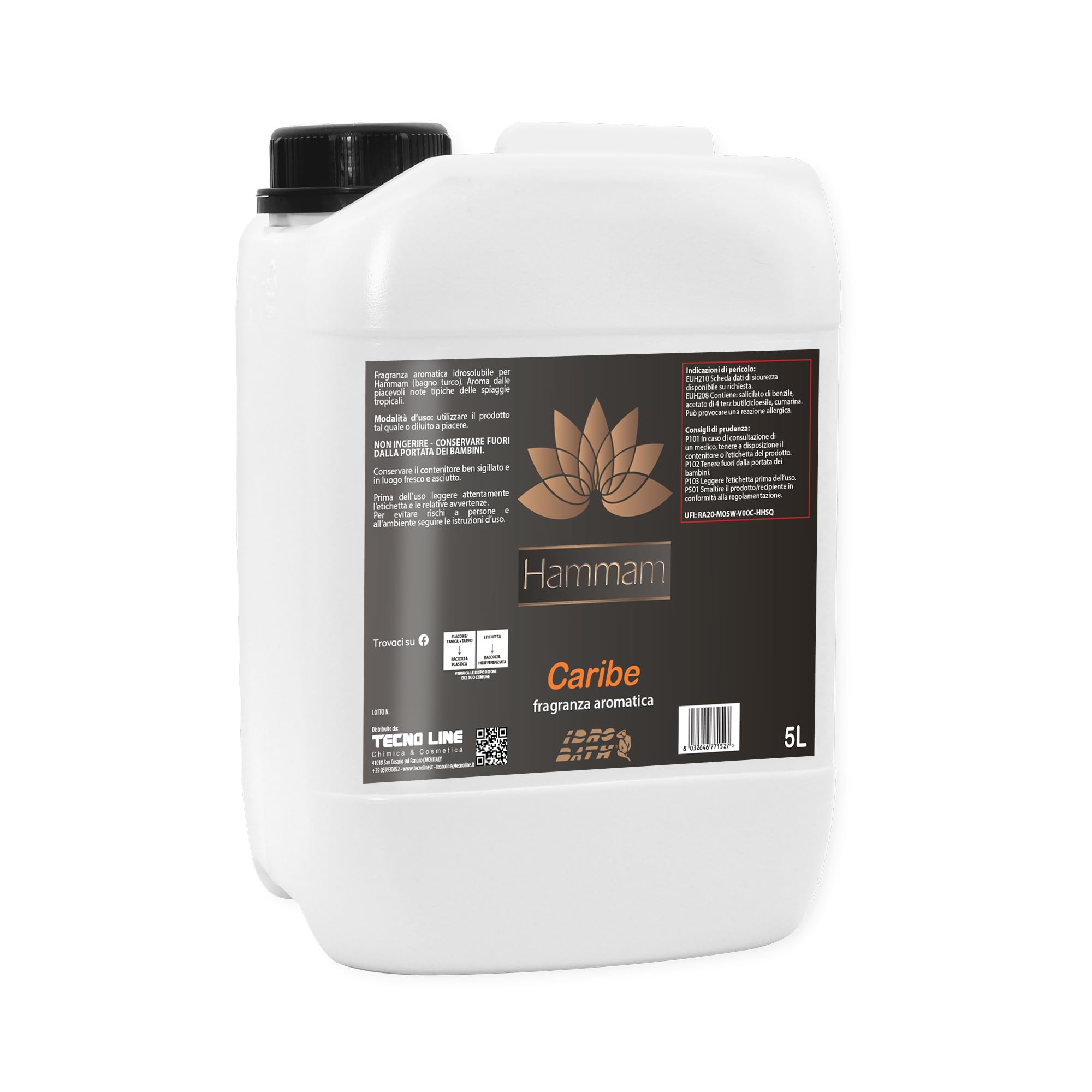 Idrobath Parfum aromatique Caribe concentré 5 L – Parfums pour sauna bain turc hammam