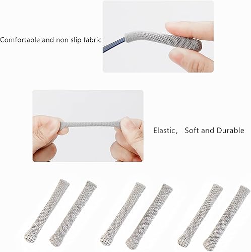 Miniatura 10 de DECKER Antideslizante Gafas Elásticas Temple Tips 3 Pares de Tejer Gafas Suave Cojín de Oído Puños Puntas de Gafas Manga de Oído Calcetín