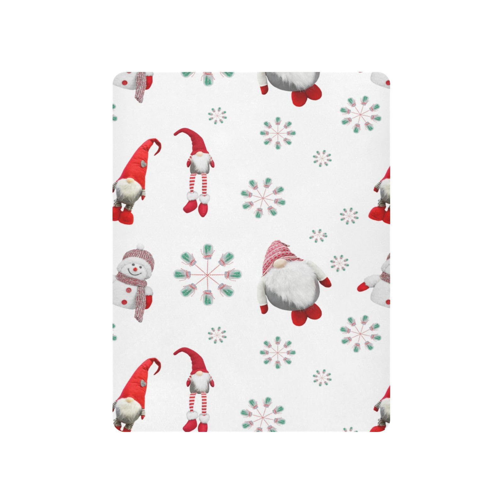 Moudou Christmas Gnome Playard Sheet for Boy Girls, Soft Breathable Fitted Toddler Sheet for Standard Playard Bed Mattress, 39 x 27 x 5 Inch