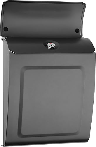 Miniatura 7 de Architectural Mailboxes 2594GR-10 Buzón de montaje en pared con bloqueo de Aspen color grafito pequeño