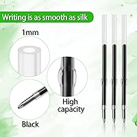 Vista 4 de 100 repuestos para bolígrafos con cuentas, recambios de bolígrafos de 0.039 in, recambios de bolígrafos de cuentas de bolígrafo negro, repuestos
