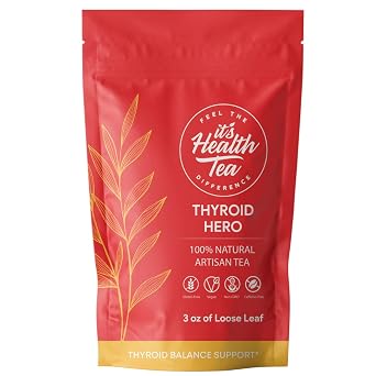 Thyroid Hero Herbal Tea Thyroid Function & Balance Support | 8 Functional Herbs | Enjoy Hot or Iced | Caffeine-Free Loose Leaf Botanical Blend 35 Unbleached Tea Bags Included*