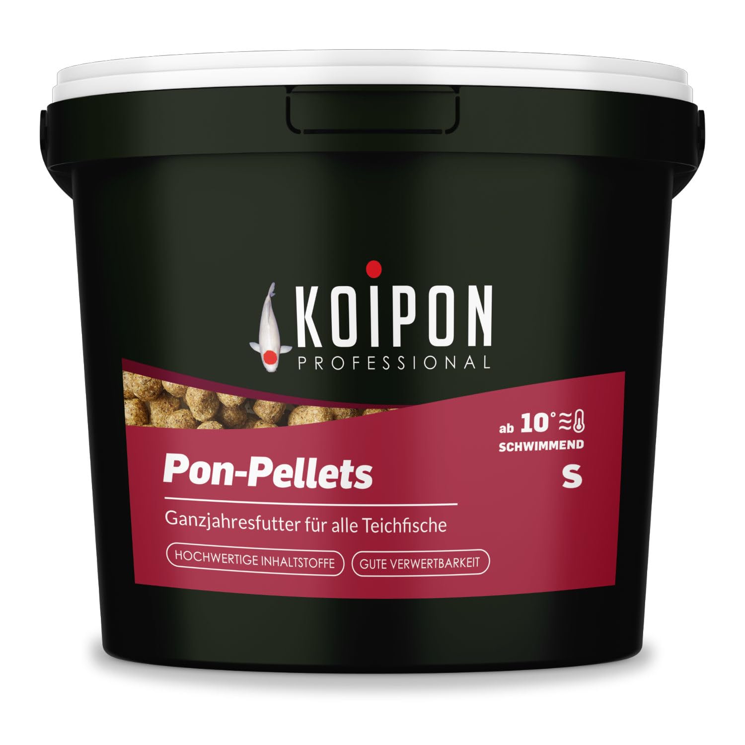 KOIPON Pon-Pellets 3mm 3,5 kg, Fischfutter für Teichfische, Ganzjahresfutter schwimmend, Teichfutter, als Koifutter und Goldfischfutter geeignet