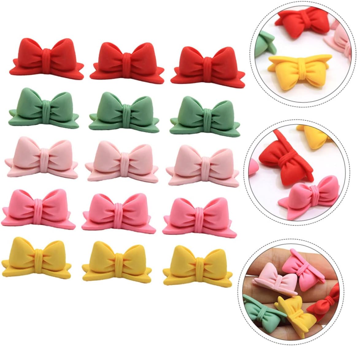 VILLCASE 20pcs DIY Bowknots Accessories for Phone Cases Resin Craft Material Matte Finish Decorative Bows for Jewelry Making and Handicrafts