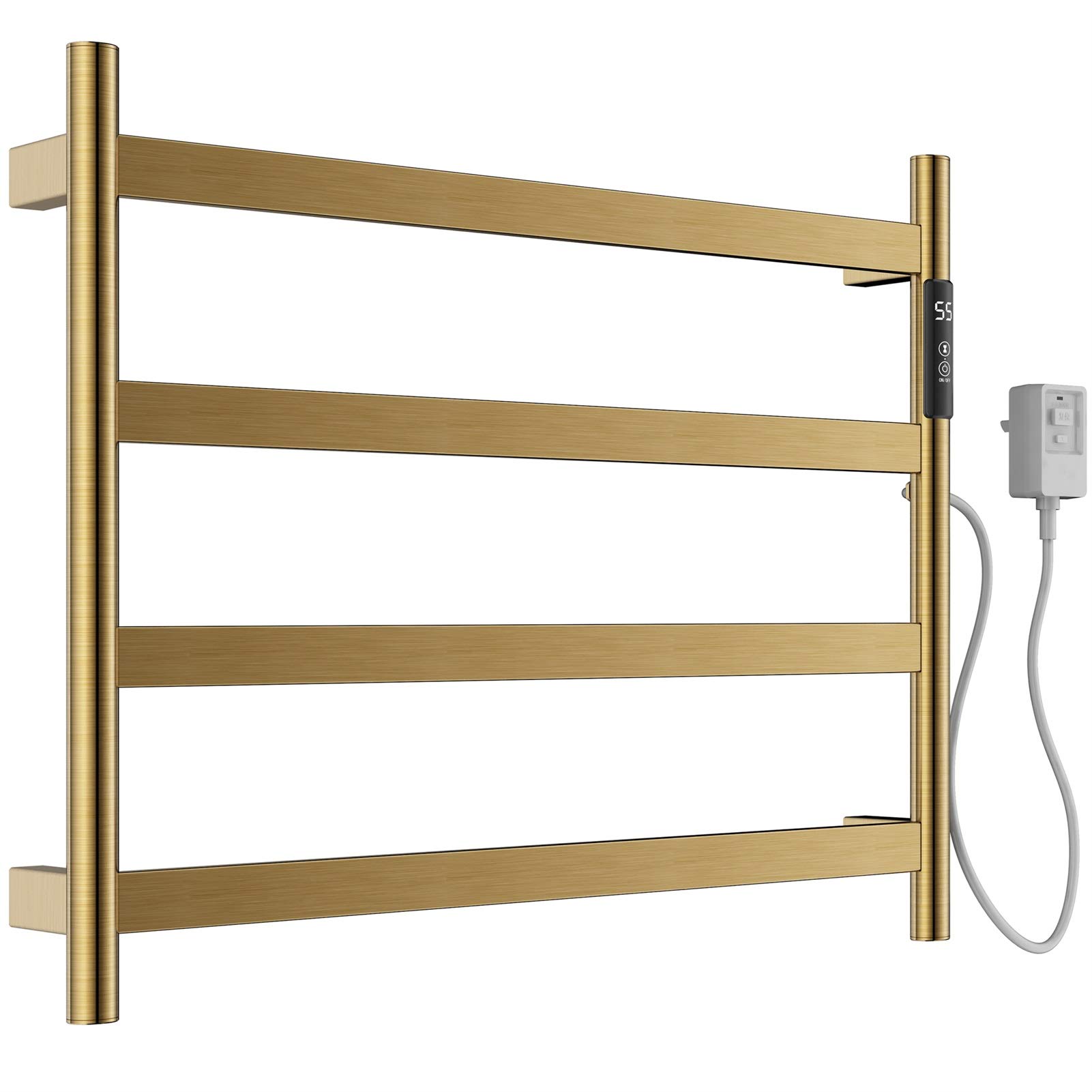 Buy Warmer 4 Bars Electric Heated Towel Rack Wall Plugin/Hardwired