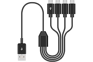 Duttek Micro USB Multi Charging Cable: 1.5FT, Supports Data Sync and Charging (Black)